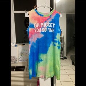 Neon Tye Dye “Oh Mickey Youre So Fine” Size L